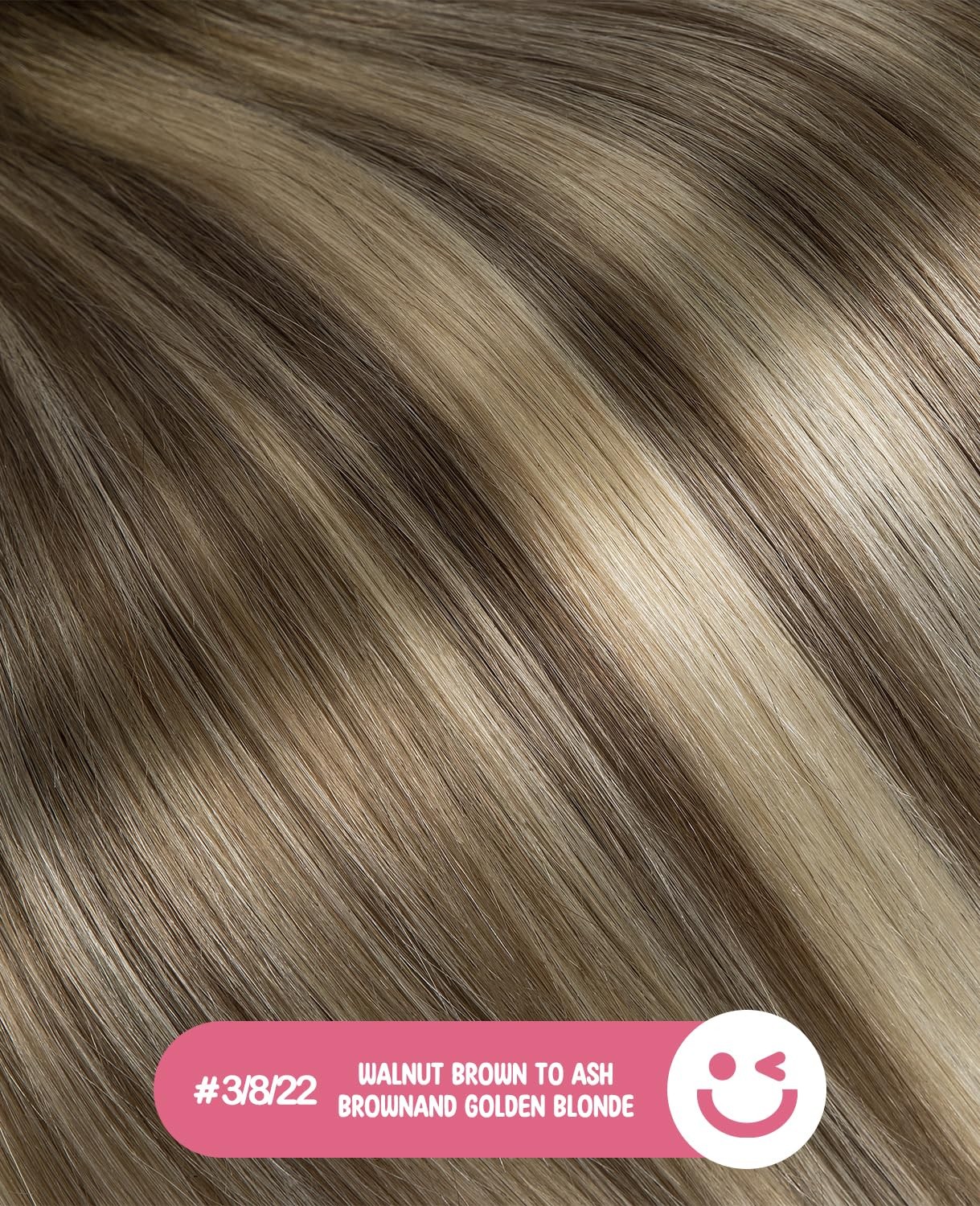 Youngsmile Invisible Tape In Hair Extensions Human Hair 20Pcs 45G Balayage