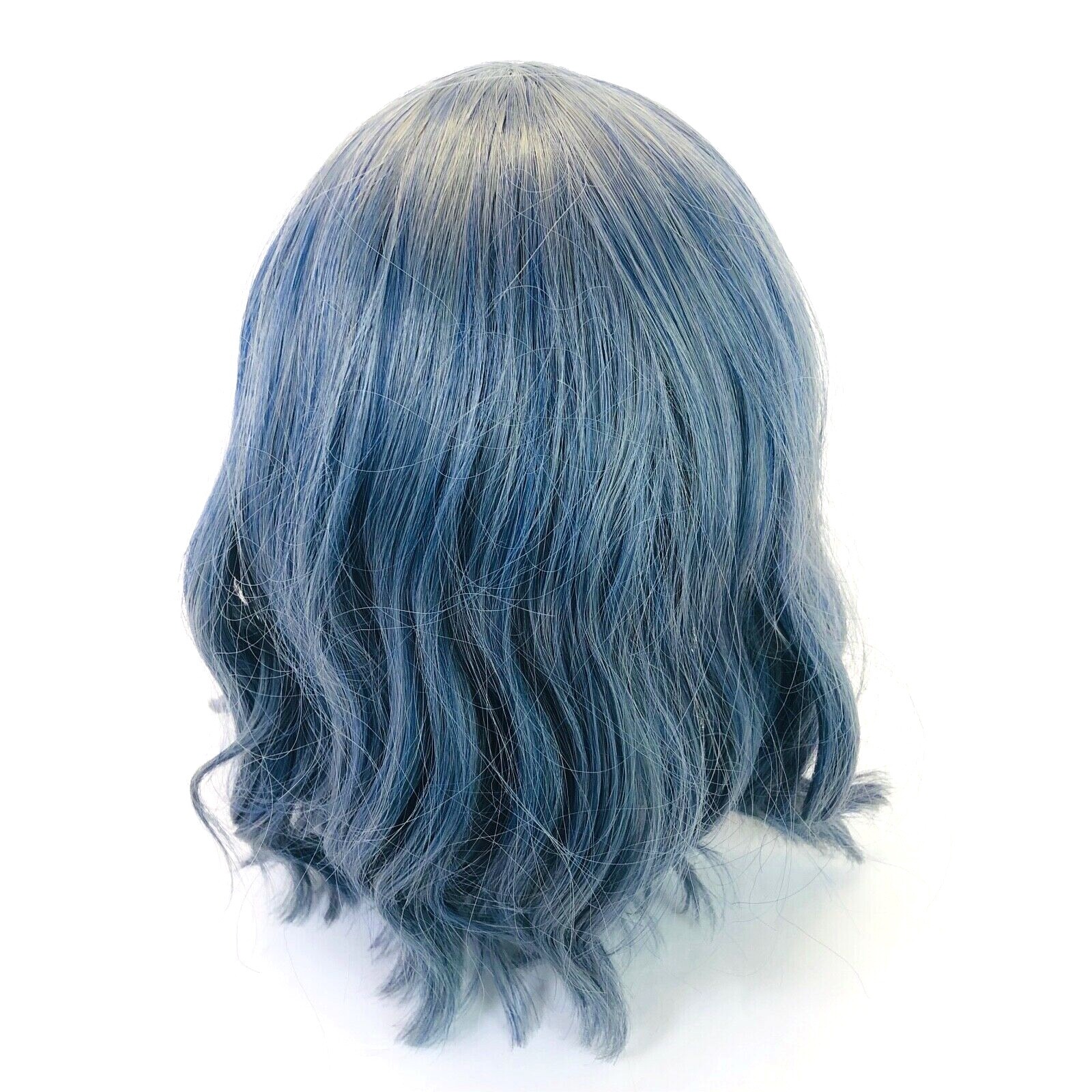 Short Bob Wig With Air Bangs Shoulder Length Blue/Gray plus Bonus – 14 Inch