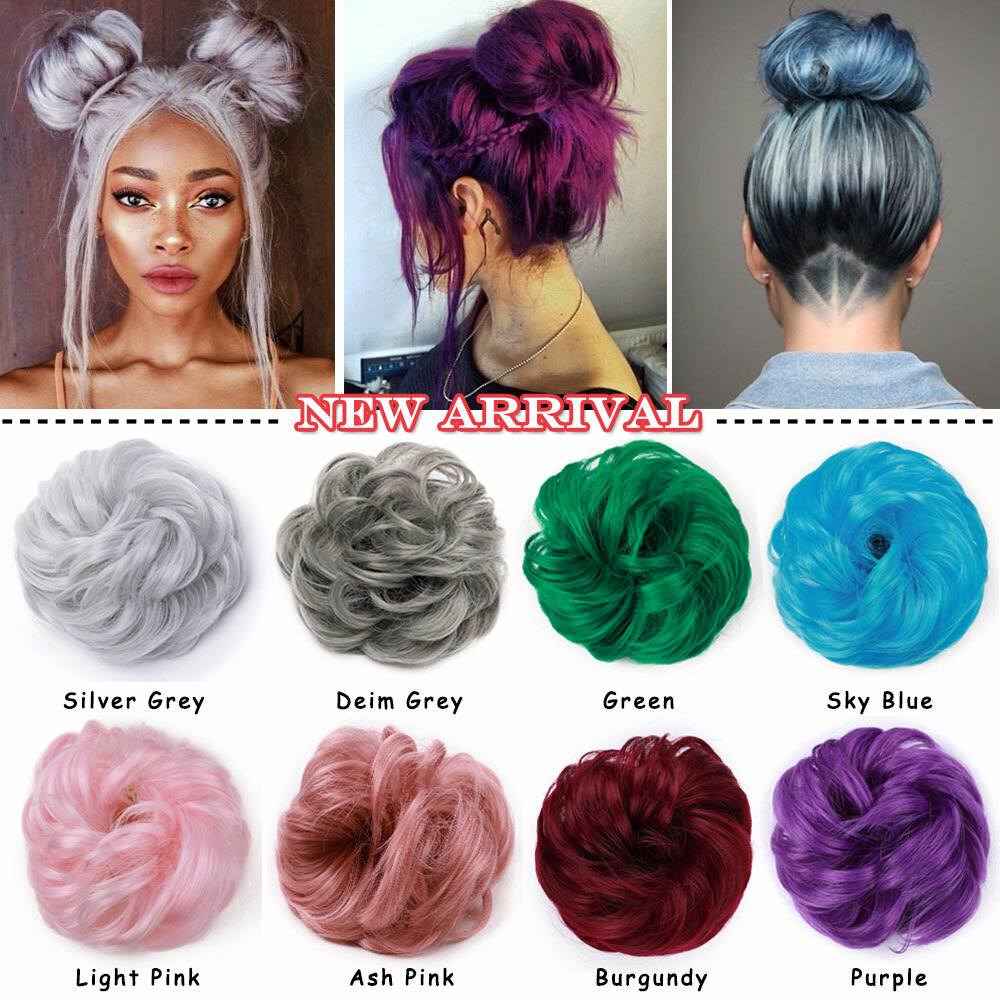Extra Thick Bun Messy Scrunchie Extensions Real Natural as Human Hair Piece US D