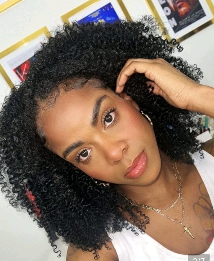 HERGIVENHAIR Coily 3C-4A 3 In 18 Inch Drawstring Half Wig