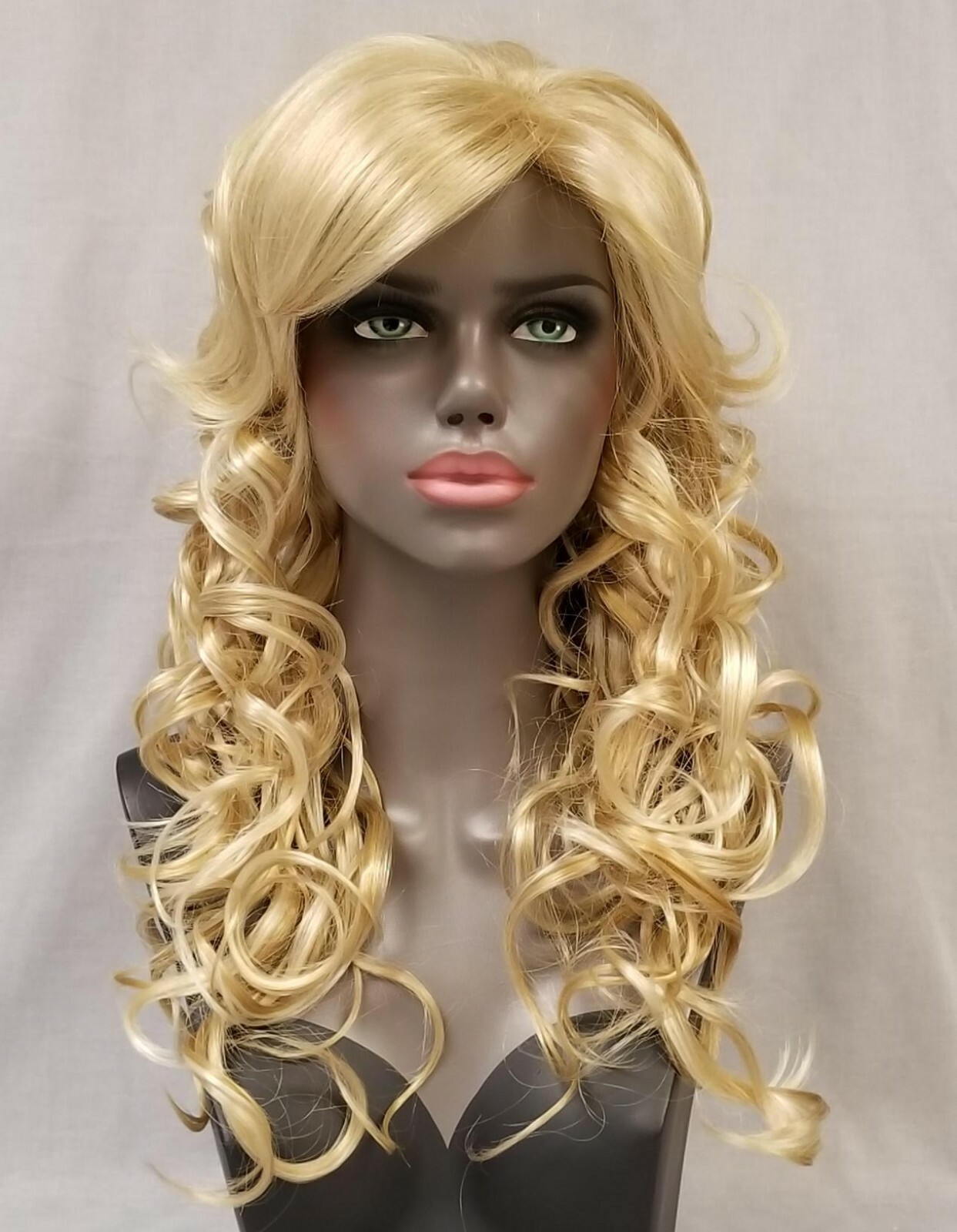WOMENS 22″ LONG BIG LOOSE CURLS CURLY WAVY HAIR LAYERED WIG W/ BANGS DAREEN