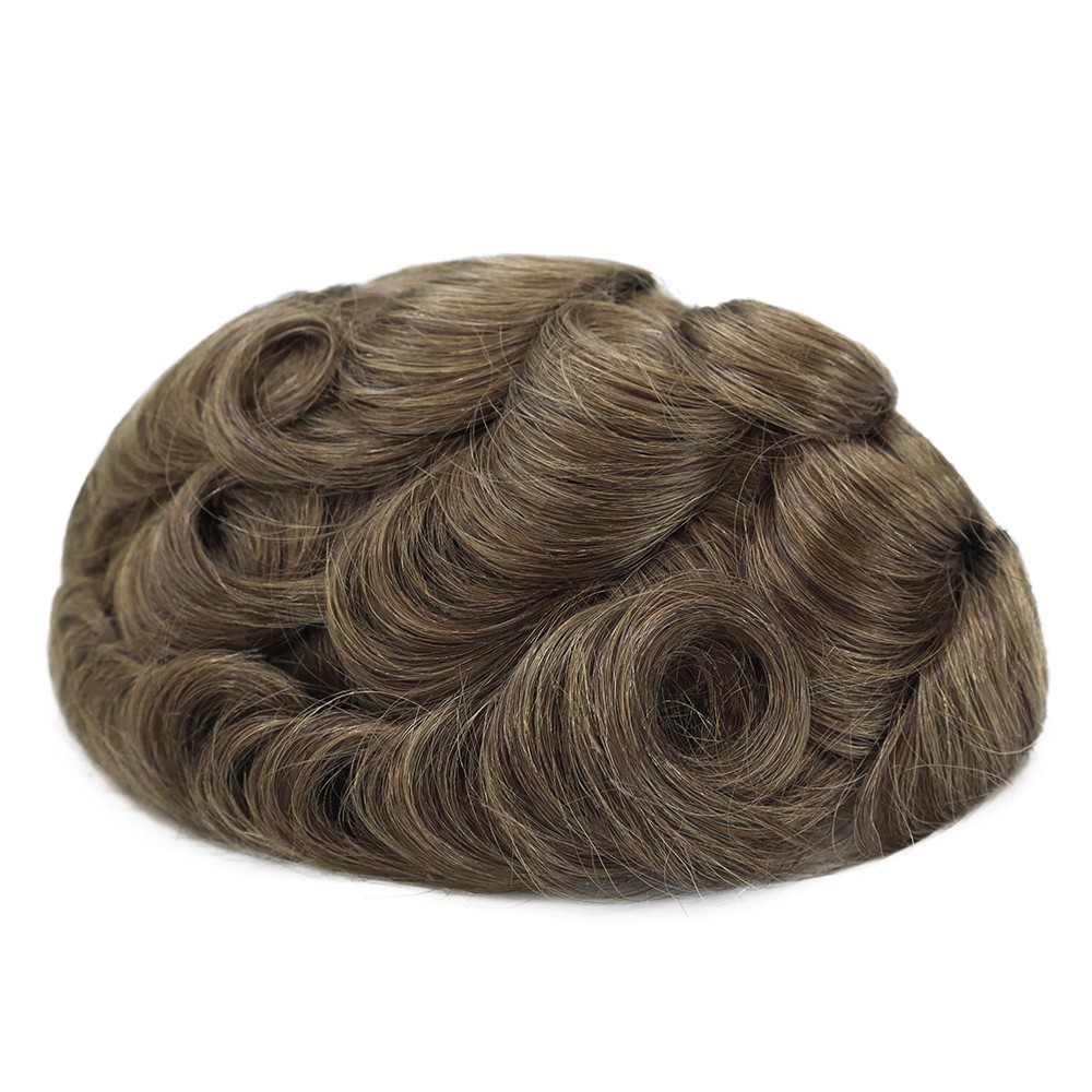 Toupee For Mens Human Hair Lace Front Replecement System Hairpieces Bleach Knots