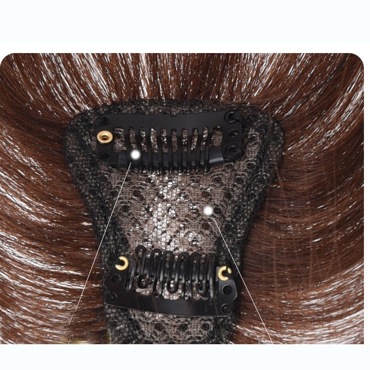 Clip In Human Hair Straight BangsToppers -For Women Thin Hair Top Replacement