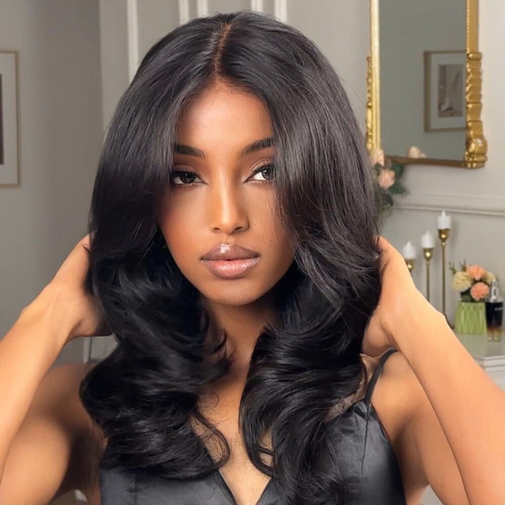 Unprocessed 100% Brazilian Human Hair lace wig ear to ear hand tie natural black