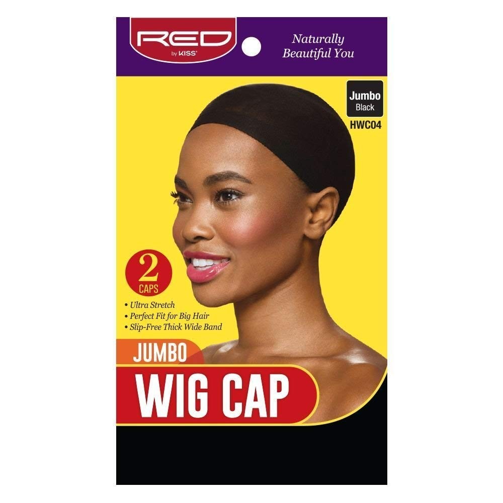 Red by Kiss Stocking Jumbo Wig Caps – 2PCS 2 Count, (Jumbo Black)