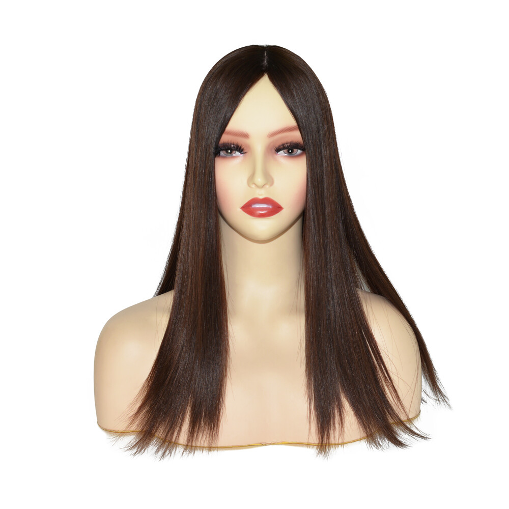 Jewish Wigs Topper 8×8 Hair Clips Toupee Mogolian Cuticle Remy Hair 16”