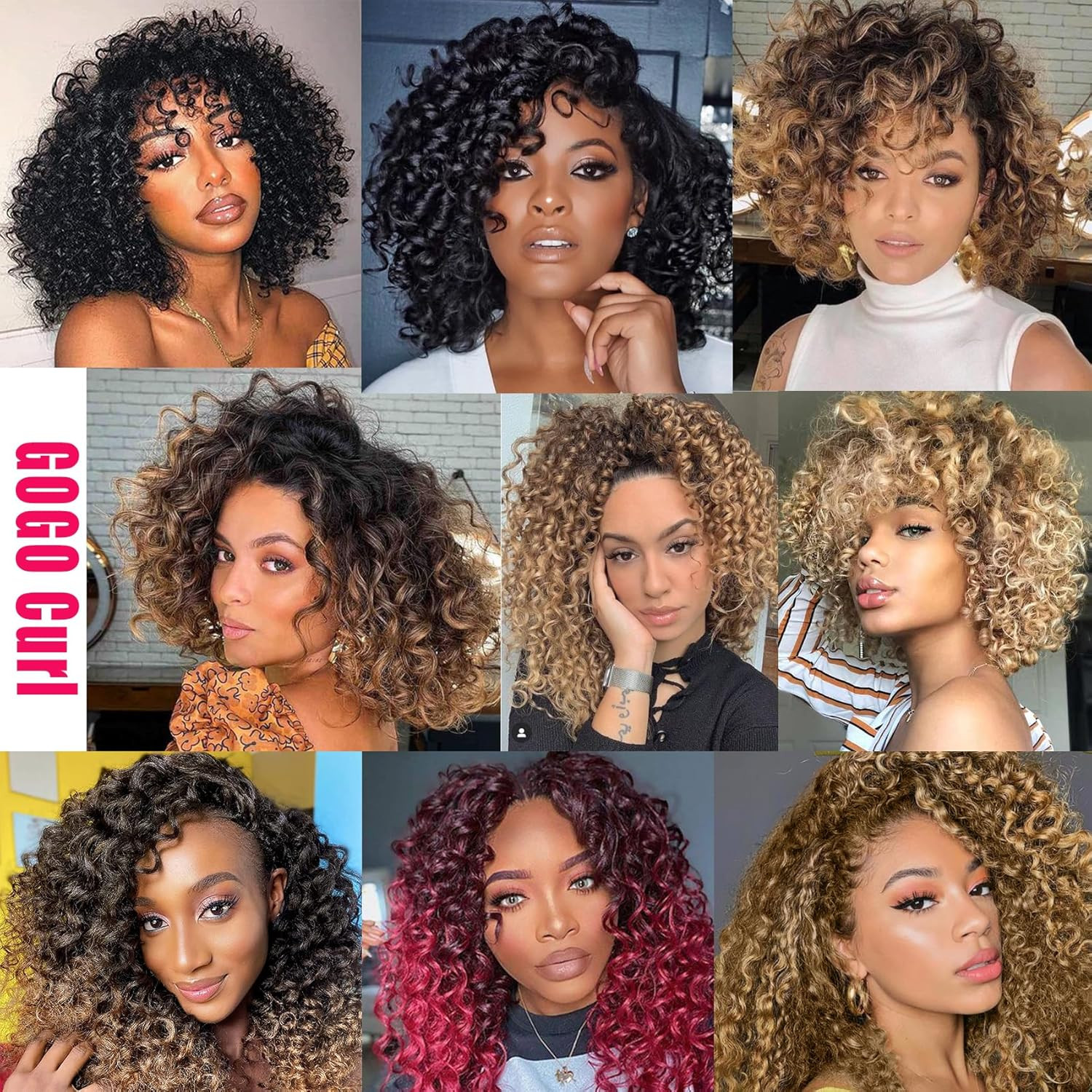 7 Packs Gogo Curl Crochet Hair 10 Inch Short Curly Crochet Hair for Women Water