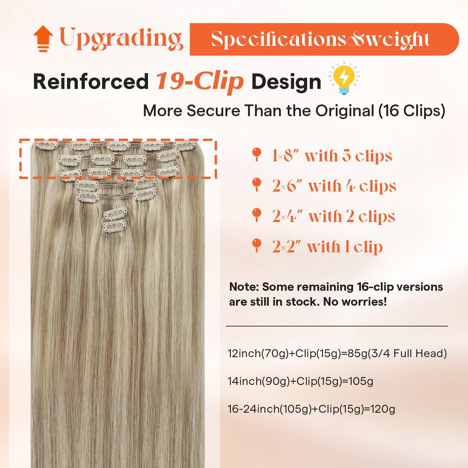 Sunny Hair Clip in Hair Extensions Real Human Hair 20 Inch 120g Remy Hair Cli…