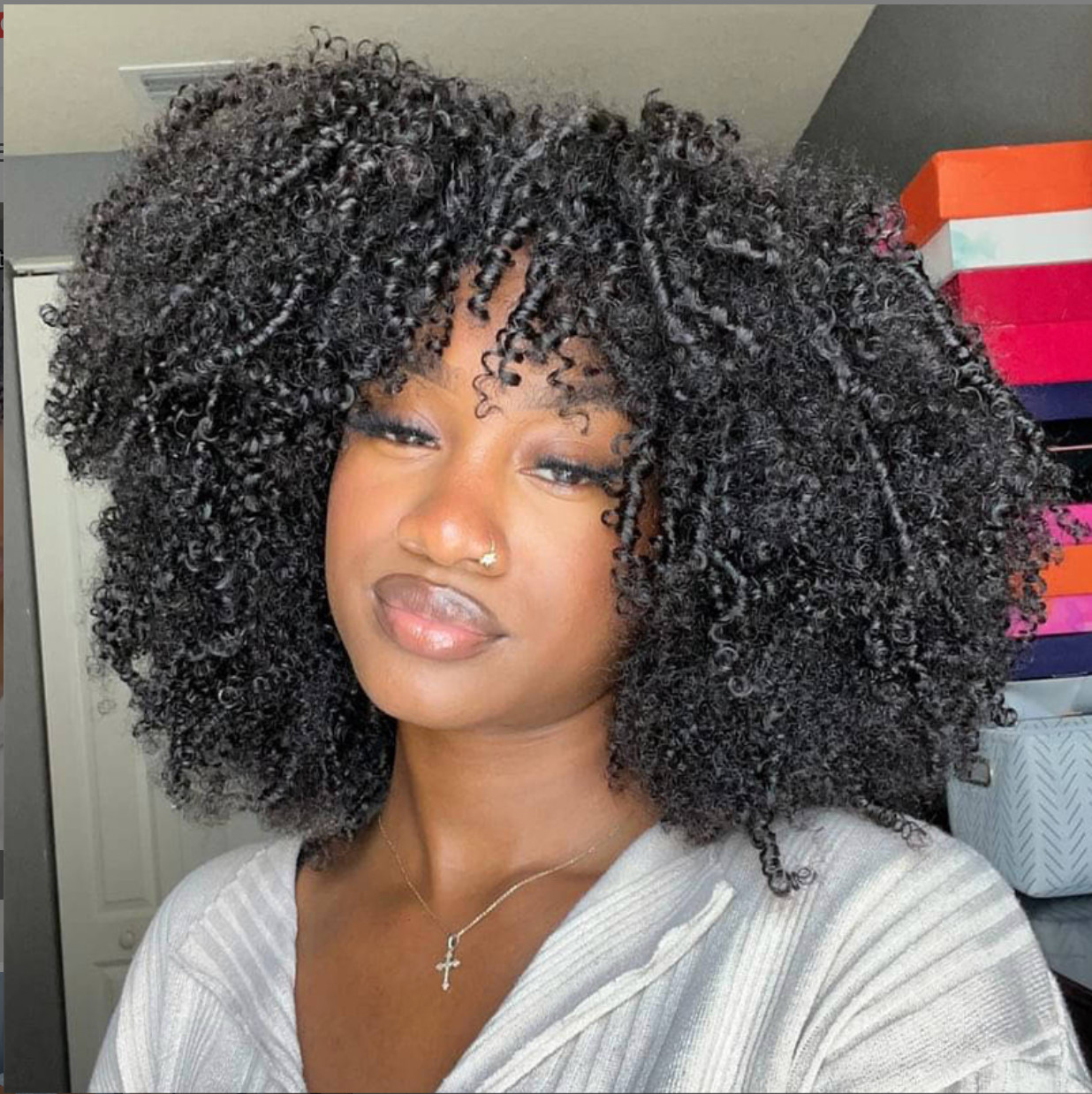 ISEE Afro Curly Headband Wig