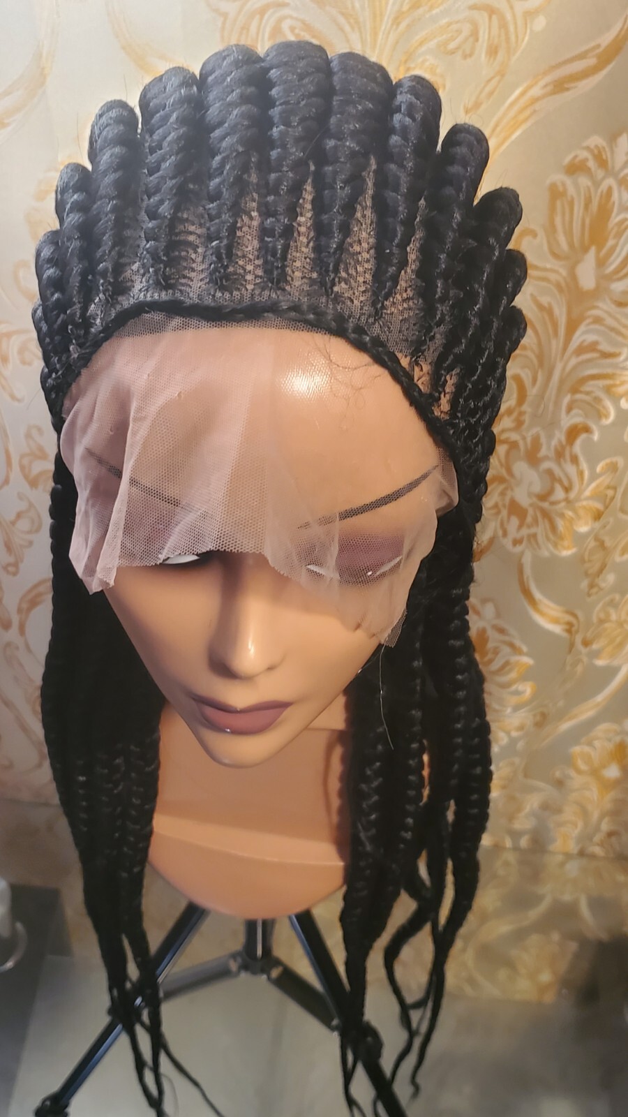 Braided Cornrow Wig. made On A Full Frontal Wig With Baby Hair