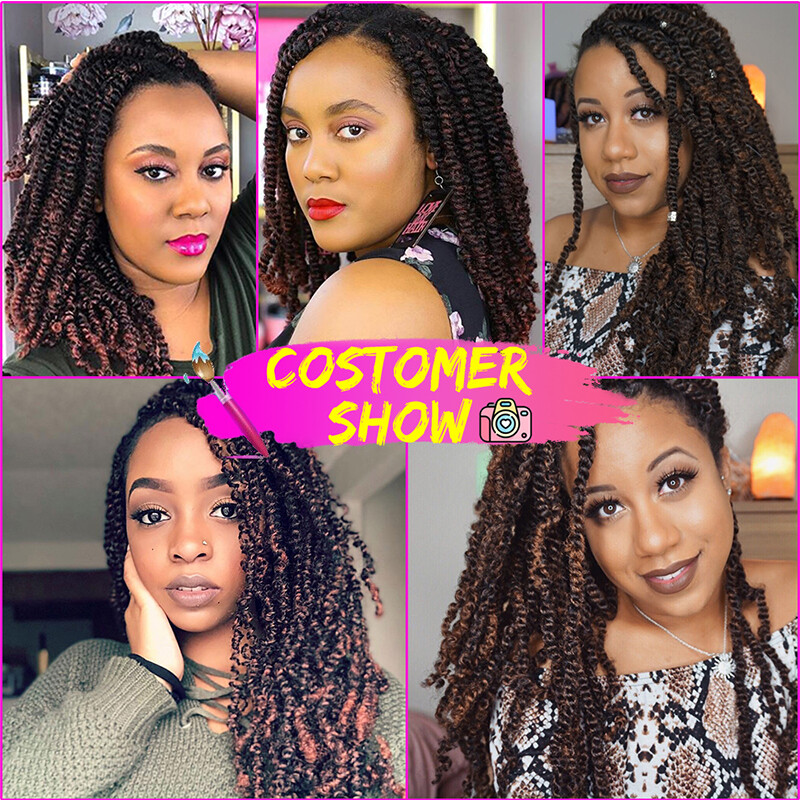 Spring Twist Braiding Hair Extensions Ombre Passion Twist Crochet Loop 30Strands