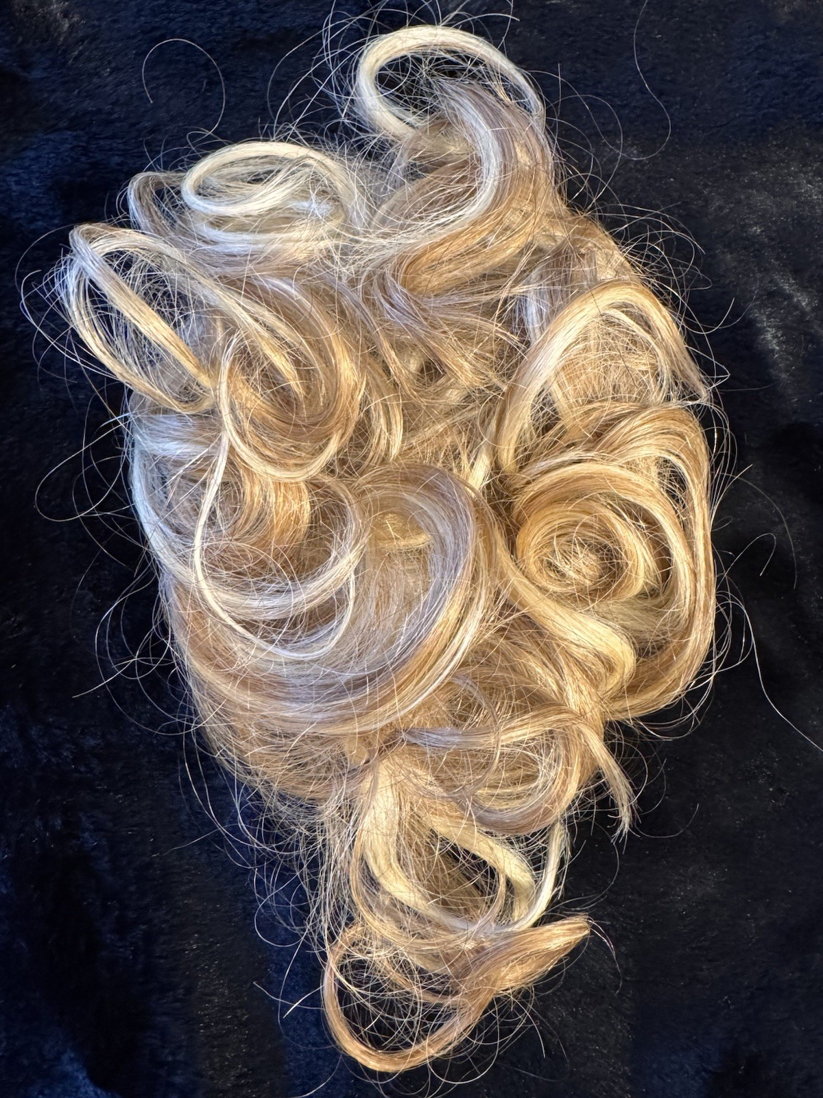 Sepia Human Hair Clip-In Curly Blonde Hairpiece Topper 7in F27613