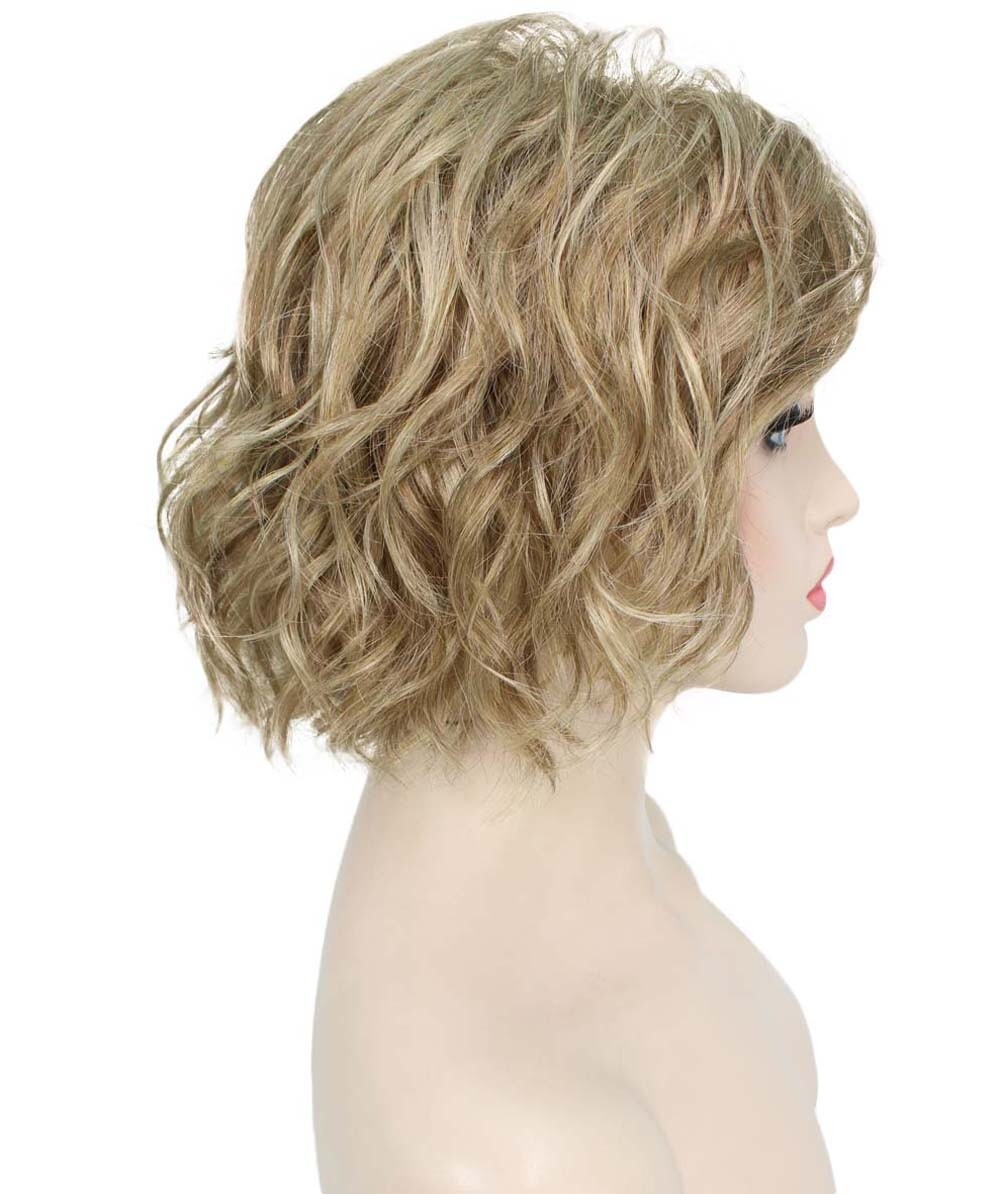 Marlene – Srraight Kanekalon Synthetic Fiber Full Wig, 4-10 in, Ash Blonde