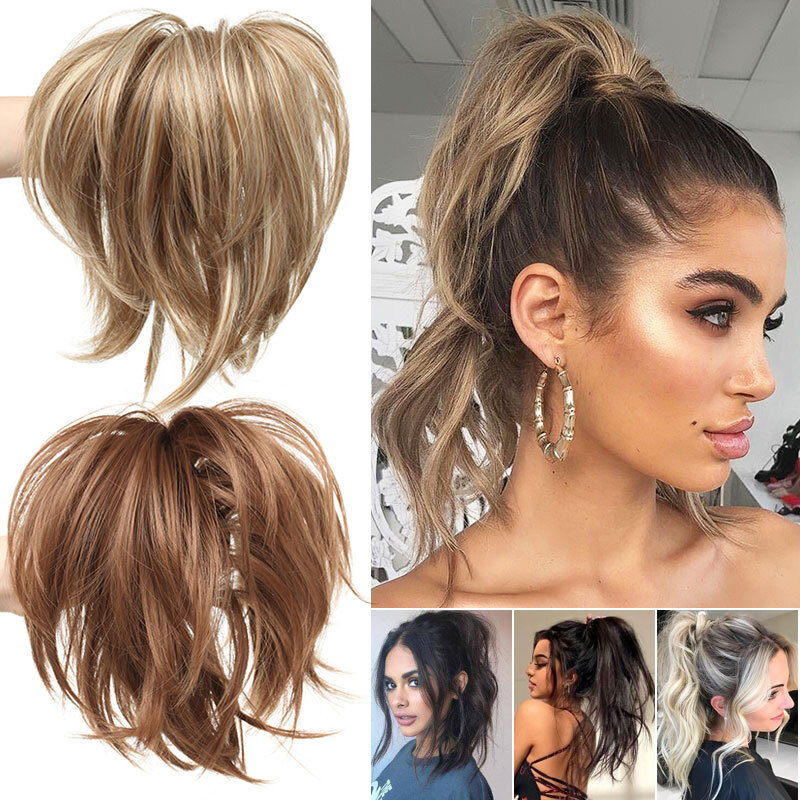 Hair Extensions Ponytail Clip In Natural Claw On Bendable Pony Tail Hair Pieces