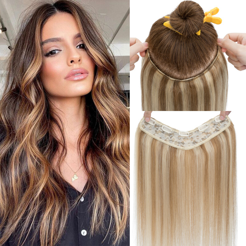 ONE PIECE V-Shape U Clip In 100% Remy Human Hair Extensions Weft Thick Full Head