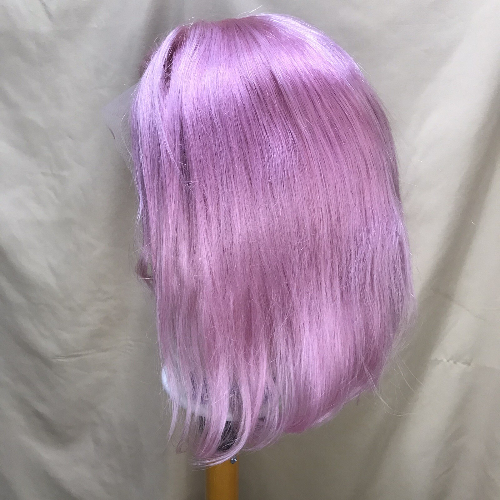 10Inch 13x4x1 T Closure Lace Front Bob Pure Human Hair Wig Straight Red/pink