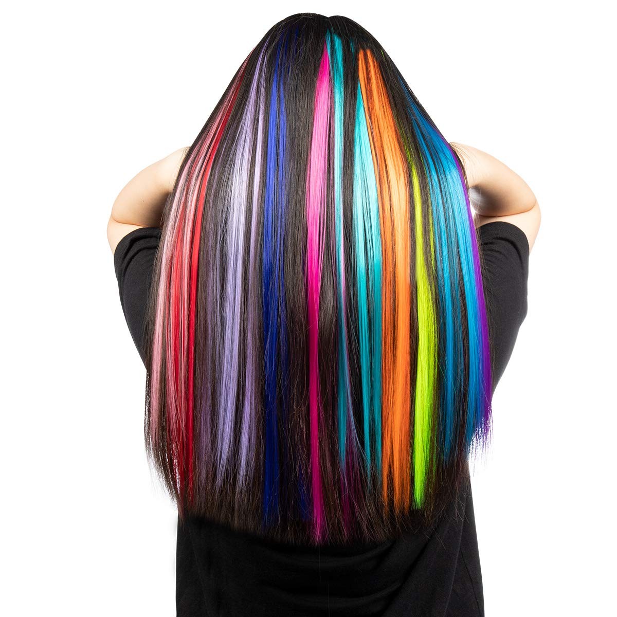 13 Pcs Colored Party Clip in Hair Extensions 55cm Straight9073