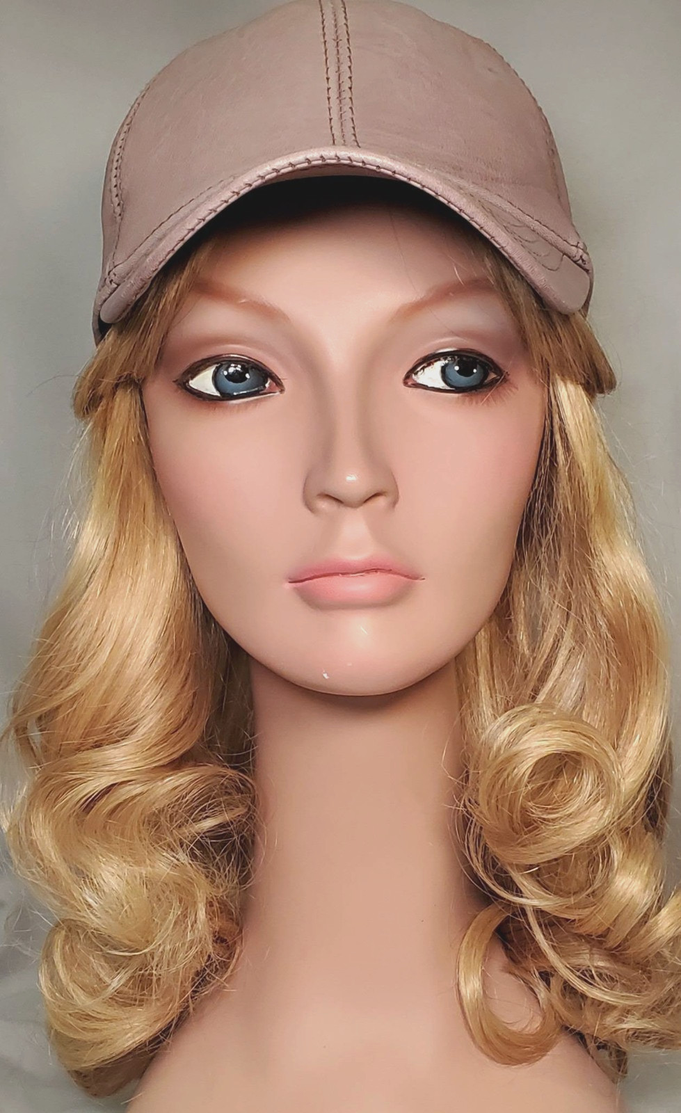 CMC Human hair Halo Bangs 26A-27 Gold Blonde NWOT Display (Hat NOT included)