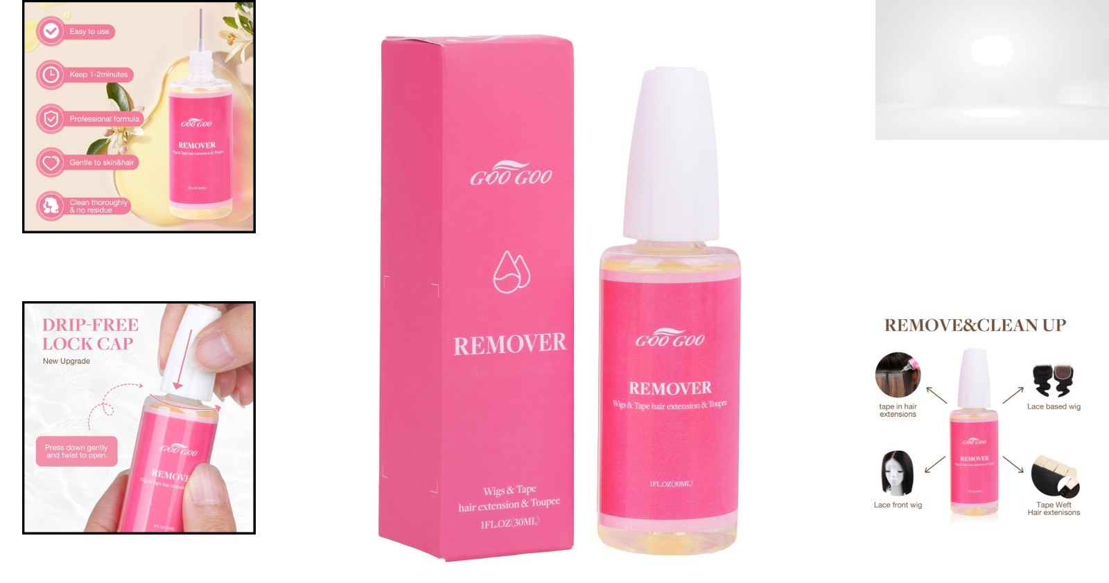 Tape in Extension Remover 30ml Fast Acting Wig Glue Adhesive Remover Gentle Safe