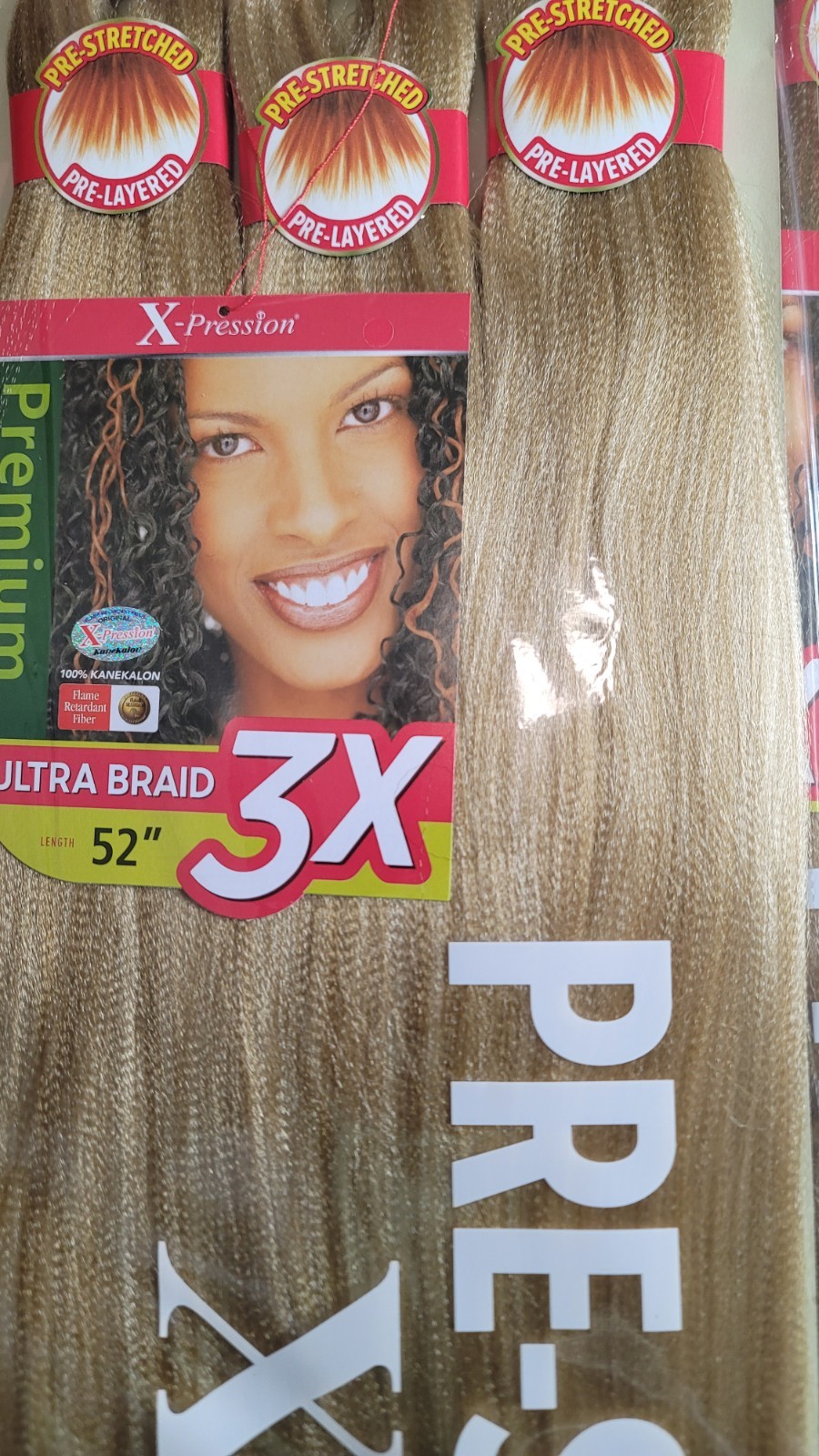 3 Pack Pre Stretched Braiding Hair 9X 52″ COLOR M 27/613 X-Pression Outre
