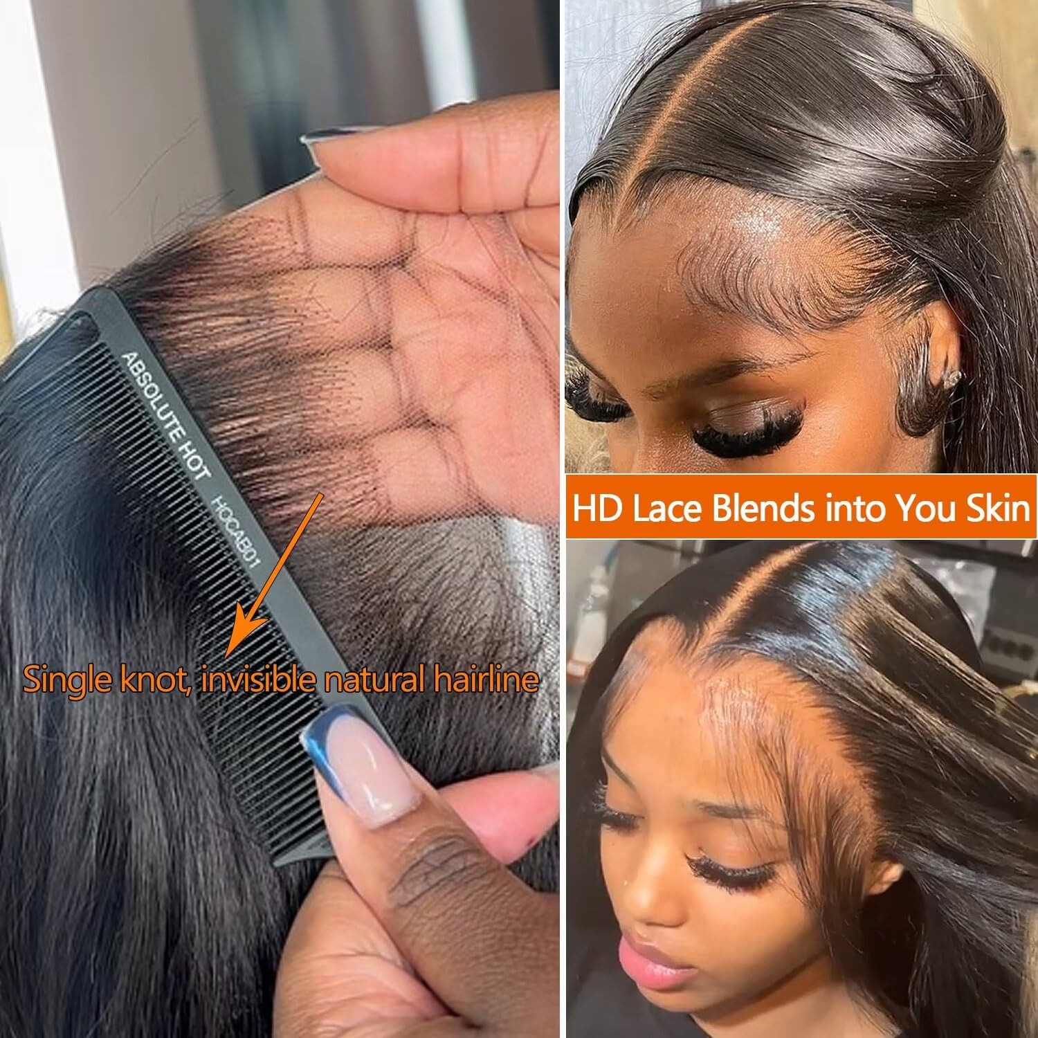 Lemoda 15A Lace Front Wigs Human Hair Straight Human Hair Wig 24 Inch Outlet