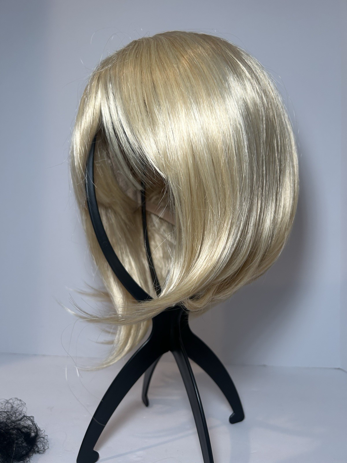 GNIMEGIL Platinum Blond Bob Synthetic Wig Straight Weaving Cap Classic One Size