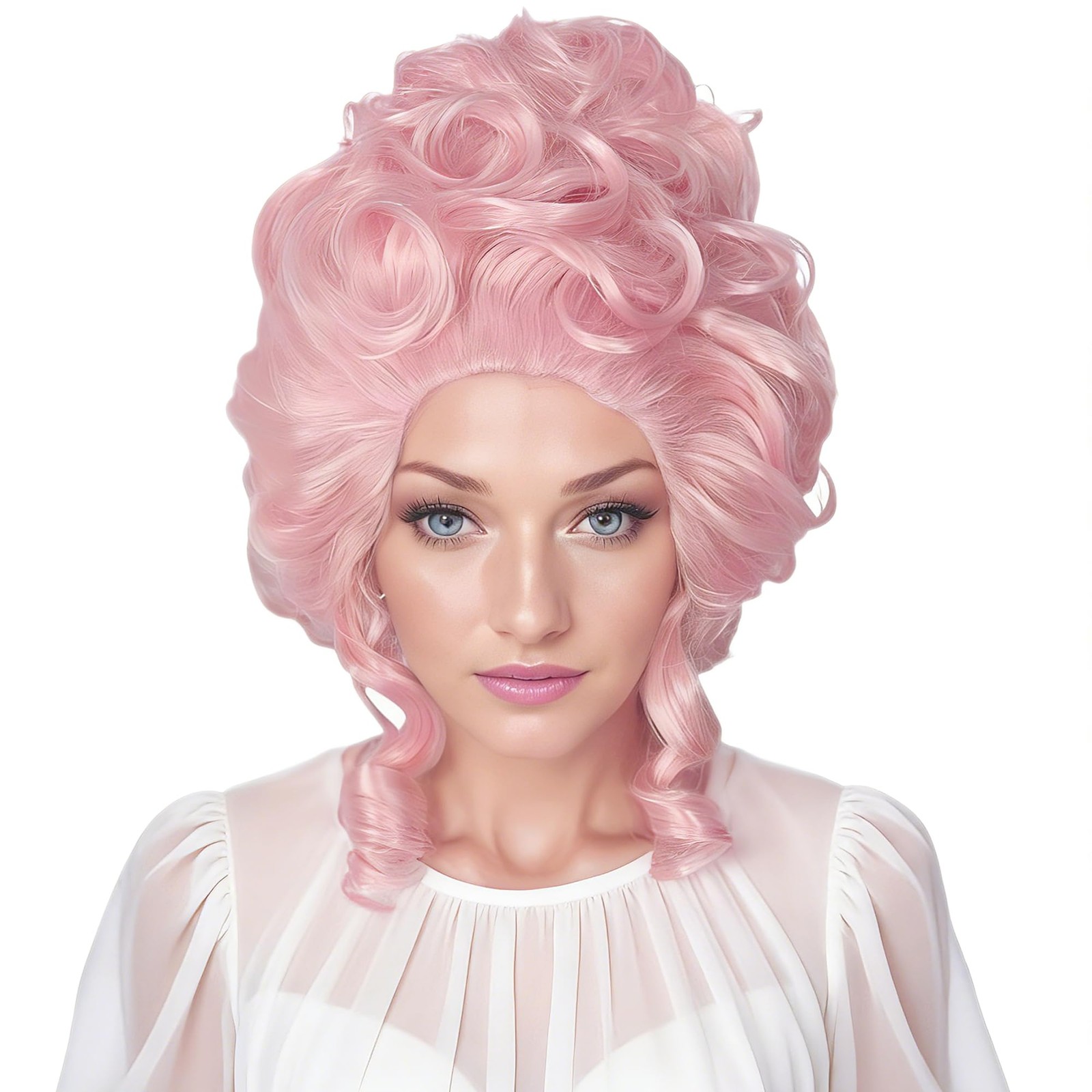 Retro Wig Big Bouffant Beehive Wigs for Women fits 50s 80s Costume (Retro Pink)