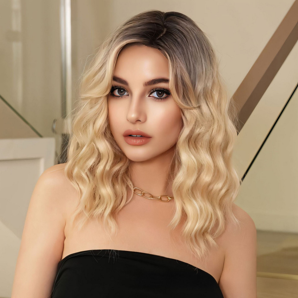 Woman Girls 18 Inch Gradient Long Curly Wig Full Head Wigs Regular Everyday Wigs