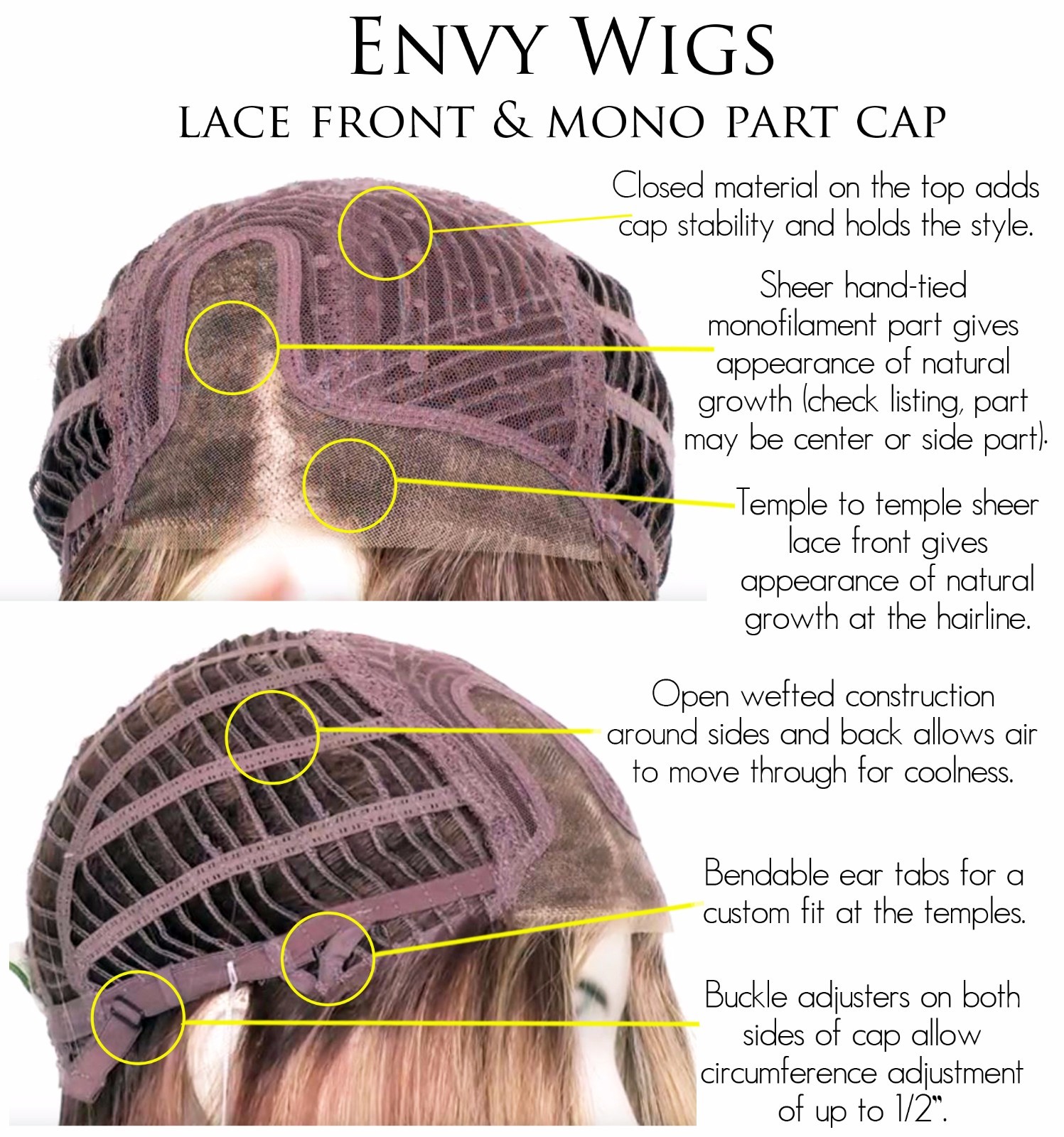 JOY Wig by ENVY, *ALL COLORS!* Mono Part & Lace Front, NEW