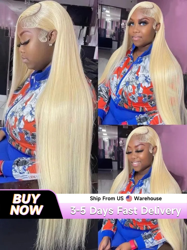 38 40 Inches 613 HD Lace Frontal Wigs 13×4 13×6 360 Honey Blonde Brazilian
