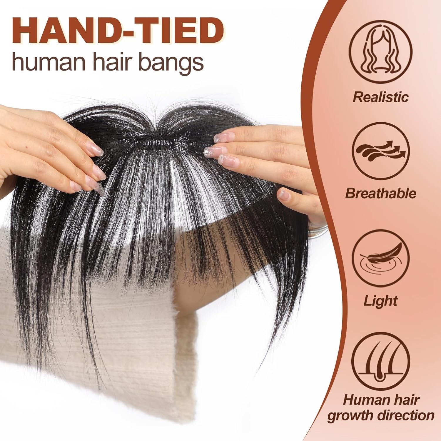 HAIRCUBE Bangs Hair Clip in Bangs 100% Real Human Hair Bangs Clip in Hair Extens