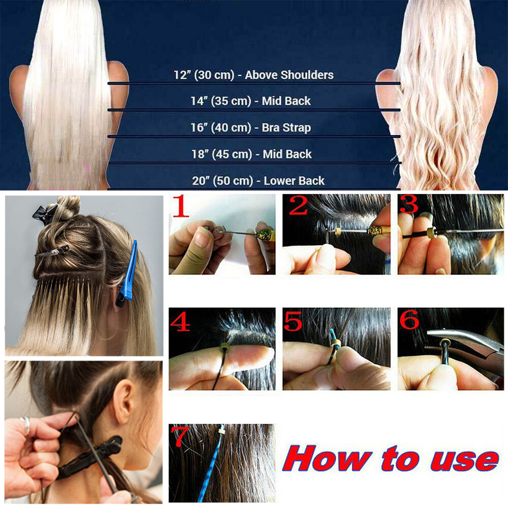 CLEARANCE Nano Ring 100% Human Remy Hair Extensions Micro Loop Beads Ombre 100pc