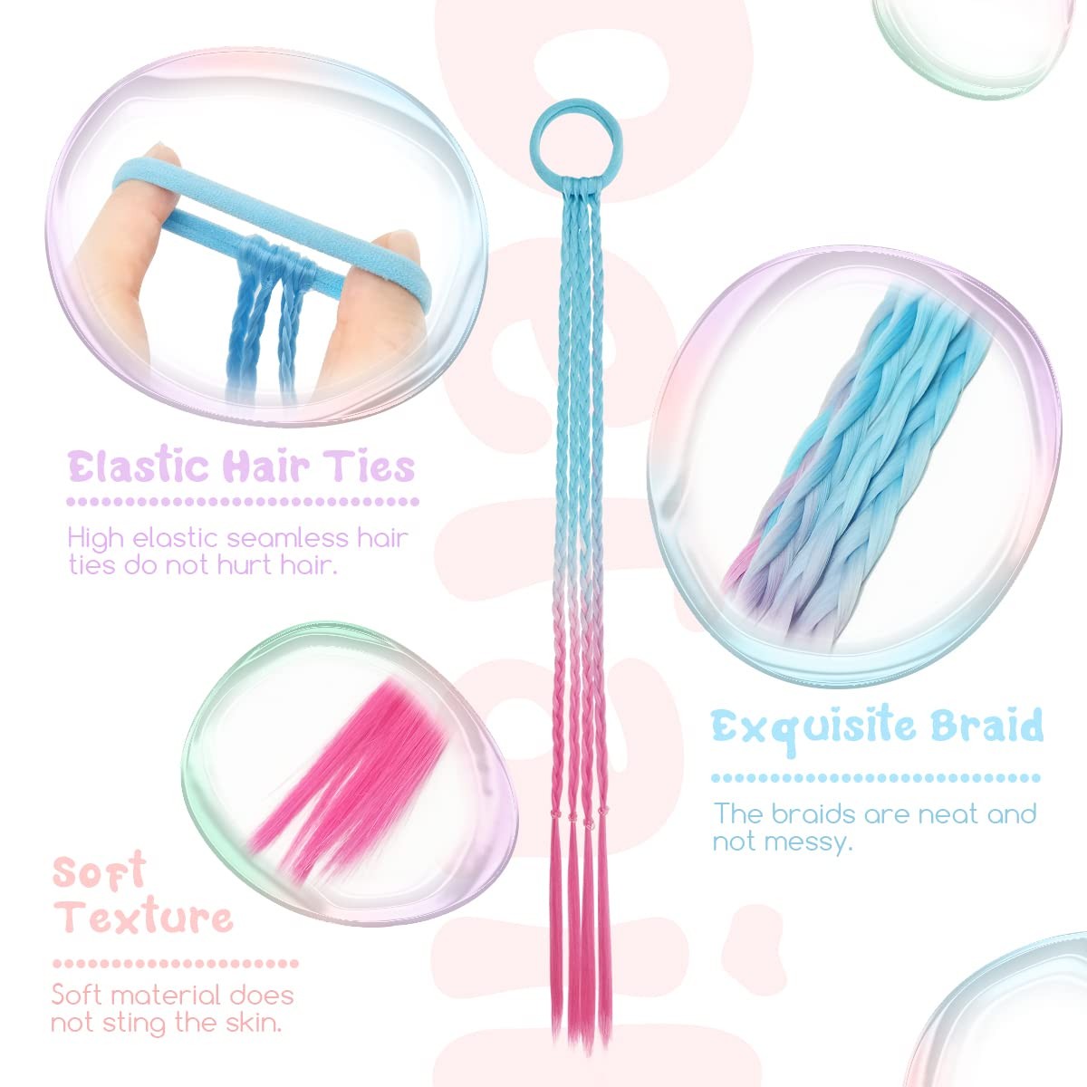Hair Accessories for Girls, Colored Hair Extensions for Kids, Hair Stuff for …