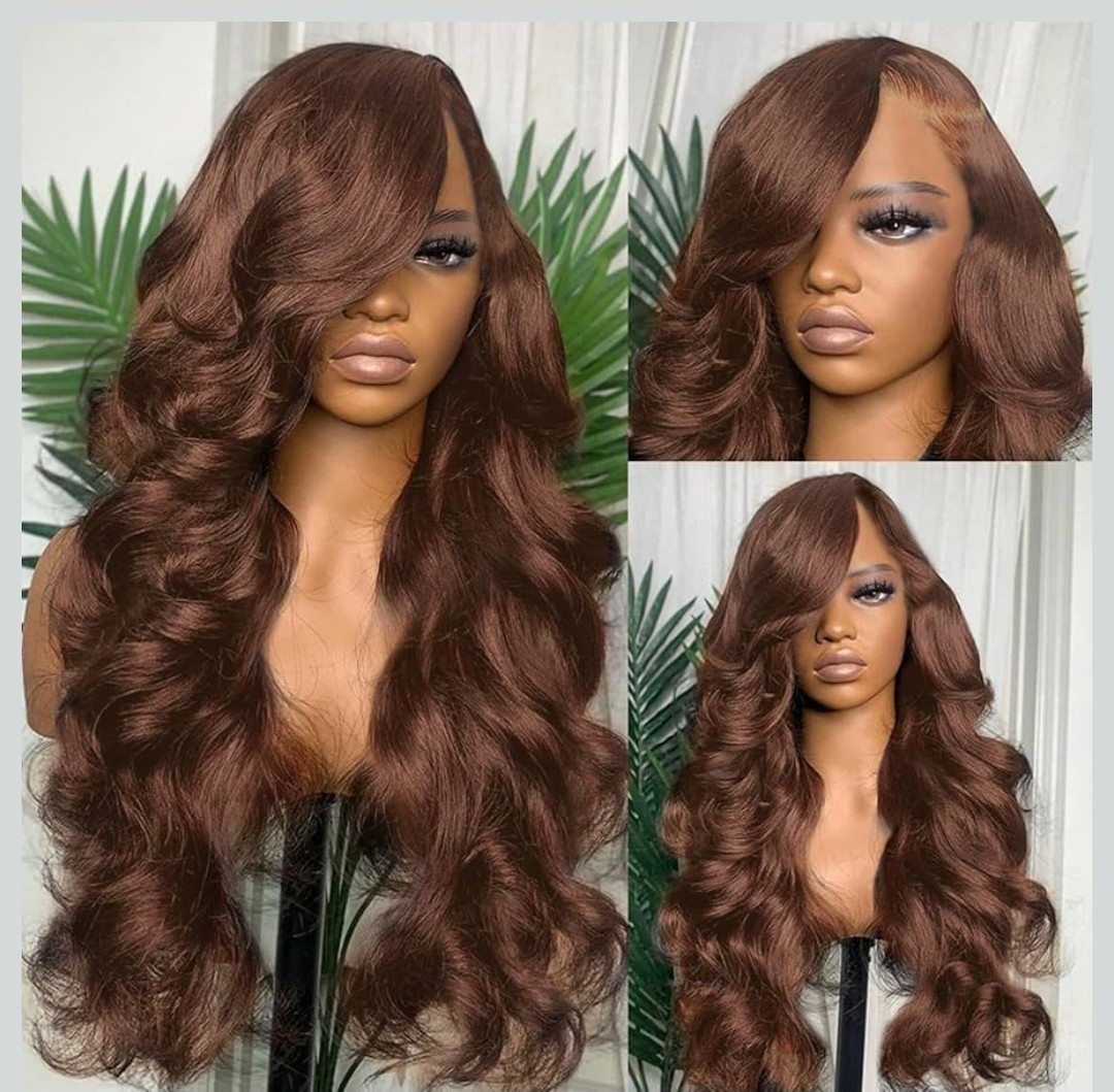 30 Inch Chocolate Brown Lace Front Wig 13×6 Body Wave 200 Density Hd Lace Front