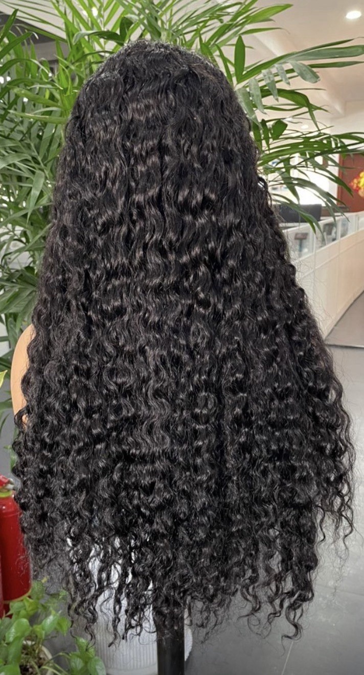 Long Curly Hair Black Wig for Women Adult Curly Texture Hairpiece