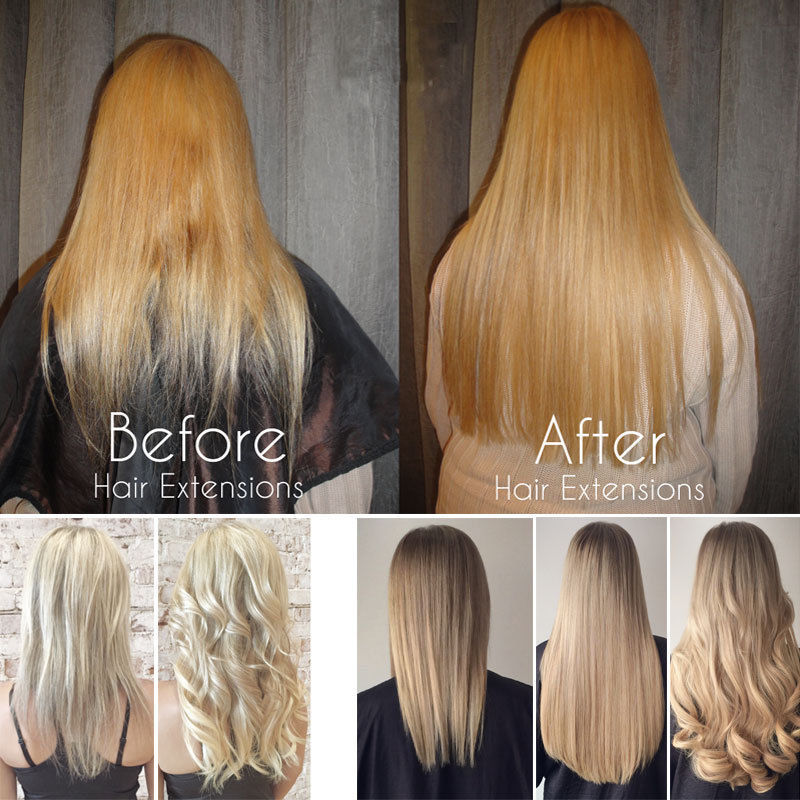 Long 8Pcs Clip in Real Thick as Human Hair Extensions Full Head Dark Ombre US YT