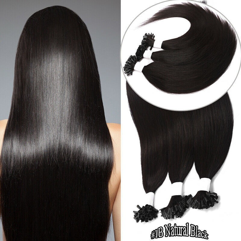 Keratin Bonded U Tip Hair Extensions Double Drawn Remy Human Hair Various Colors