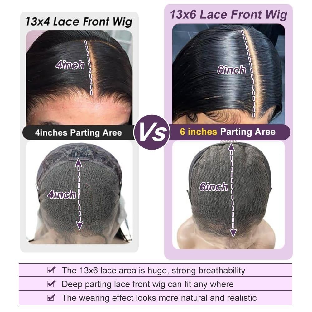 30″ 13×6 Lace Front Wig, 220 Density Body Wave, HD Lace, Pre-Plucked, Glueless,