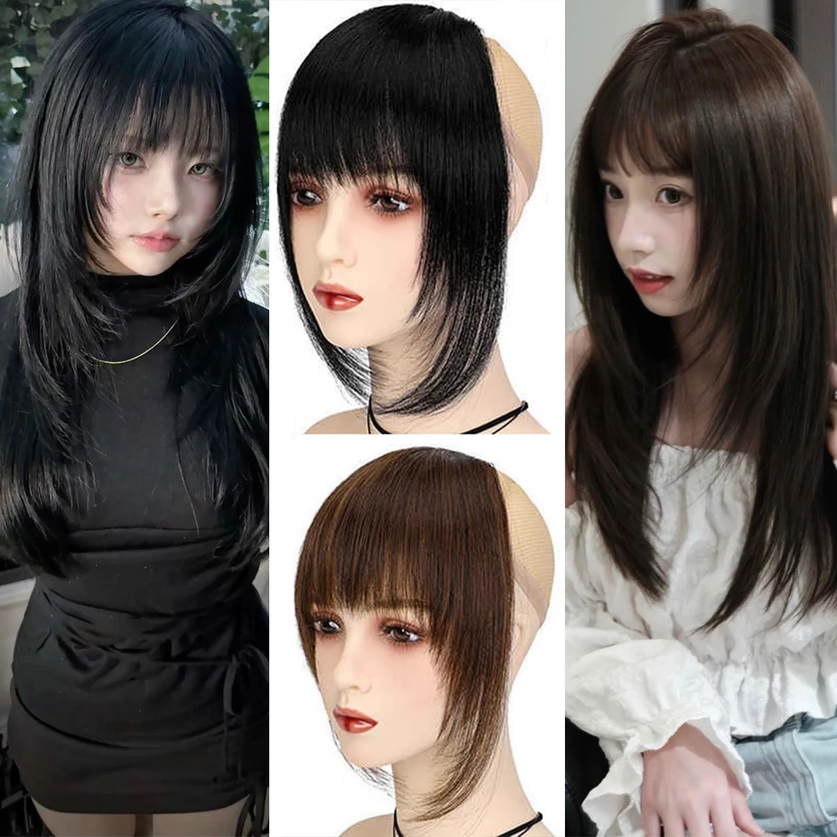 Lady Girl Bob Wig Women’s Short Straight Bangs Full Hair Wigs Cosplay Party