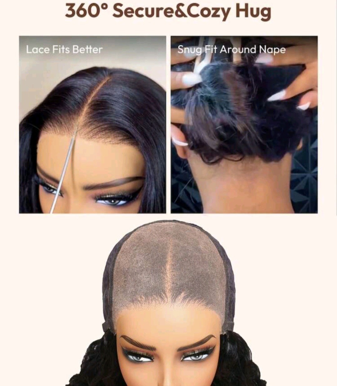 Wig No-Slip Drawstring Cap 7×5 Bye Bye Knots Lace Front Glueless Light Yaki