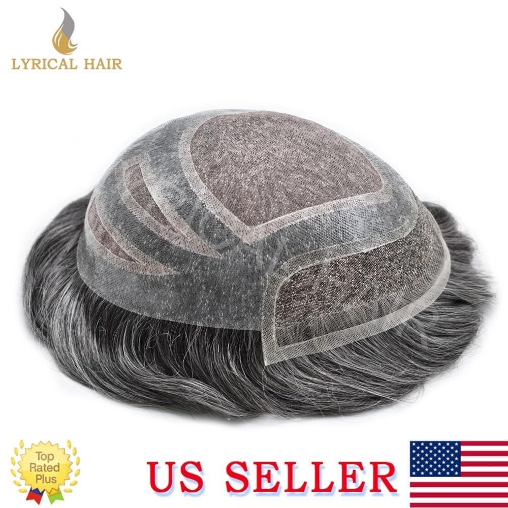 Lyrical Hair Mens Toupee Hairpiece French Lace Front Human Hair System Natural