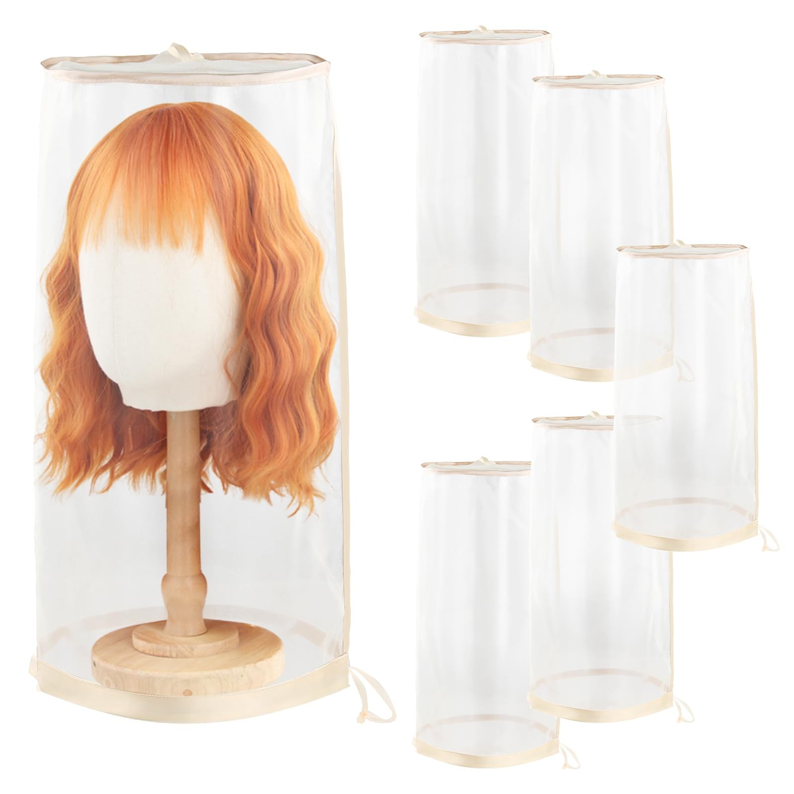 5PCS Wig Storage Bags for Multiple Wigs Covers to Keep Wig Fresh, Holder Stan…