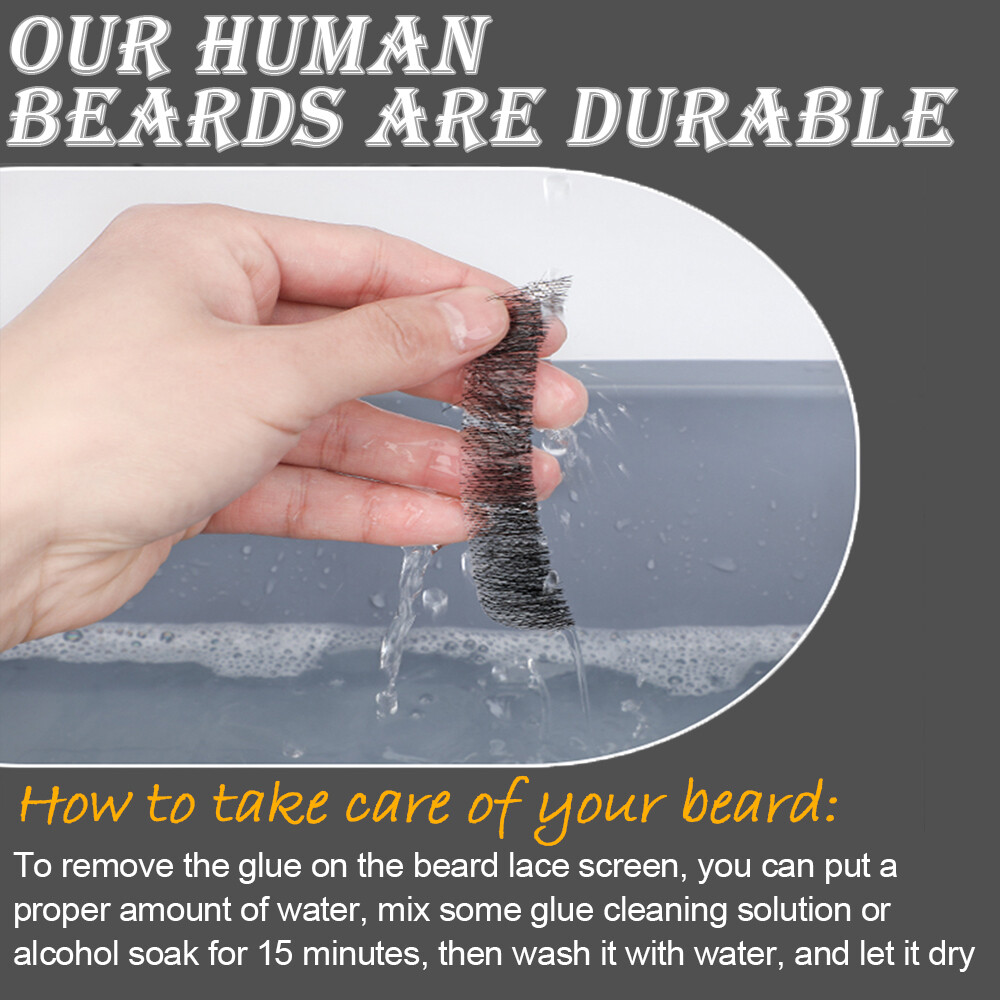 Men’s Fake Beard 100% Real Human Hair Face Beard Mustache Van Dyke Type Reusable