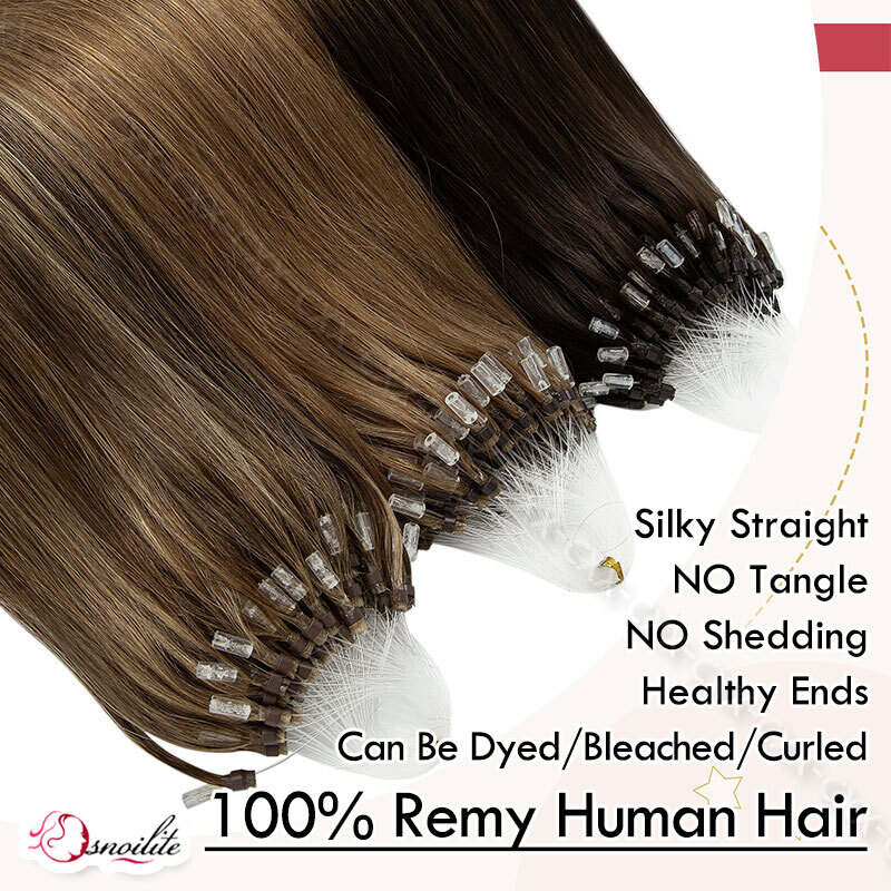 1G Micro Link Human Hair Extensions Micro Ring Beads Loop Remy Hair 300PCS Thick