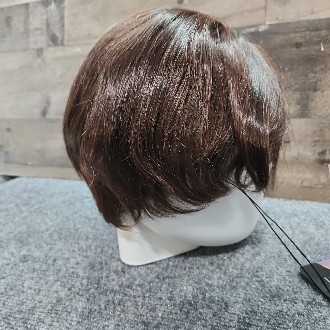 Straight Short Bob Pixie Cut 100% Human Hair Reddish Brown Wig