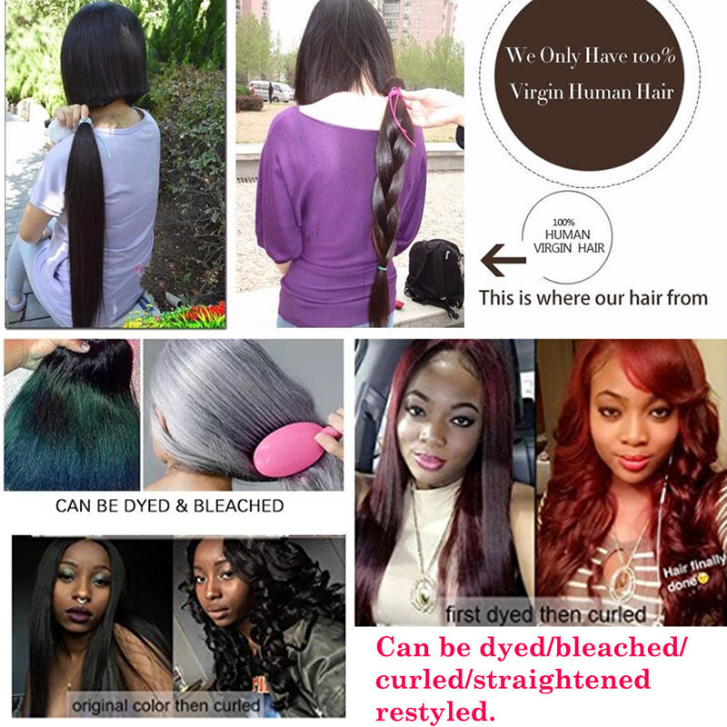 7A Brazilian Virgin Human Hair Weave Weft Straight Body Wave 3 Bundles Color LC