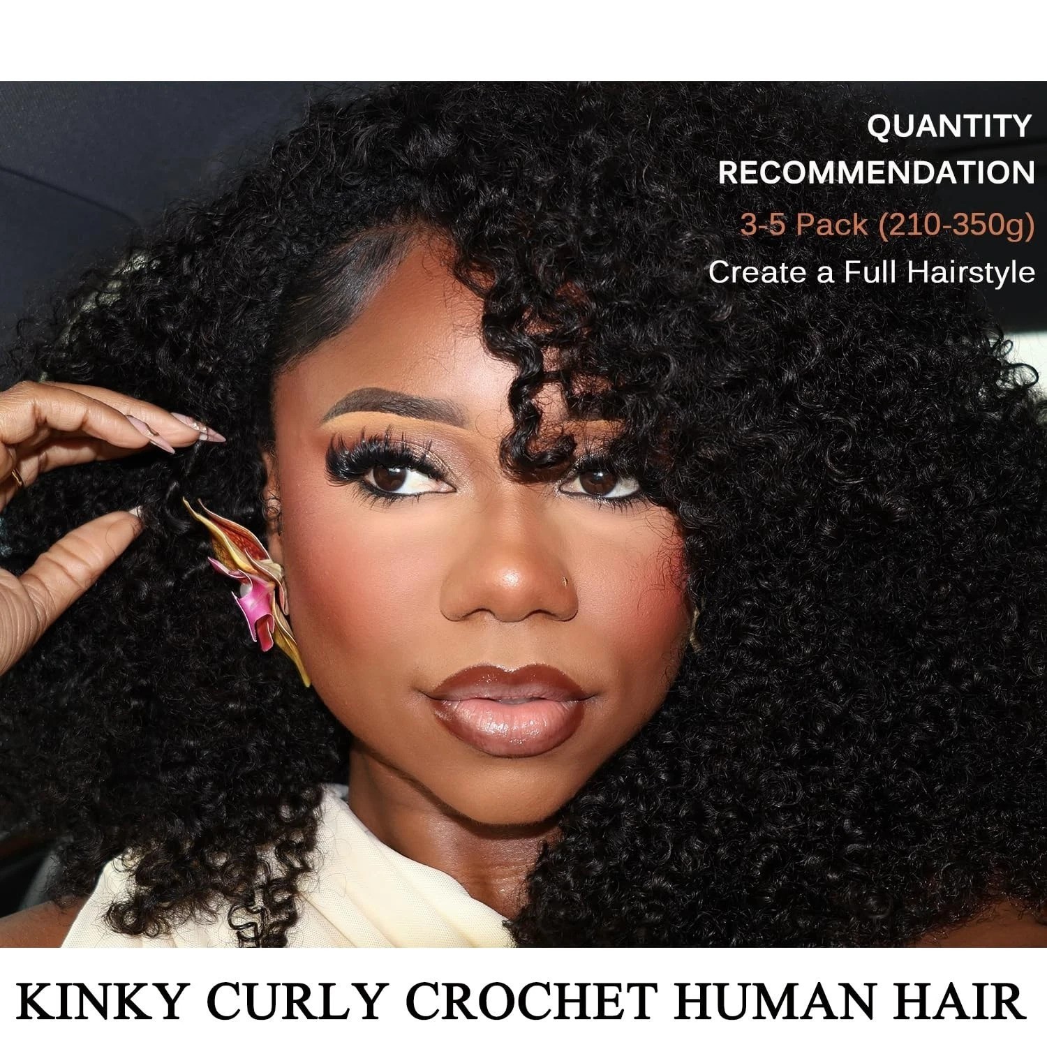 Kinky Curly Miracle Knots – 70g Invisible Human Crochet Hair Extensions 16 Inch