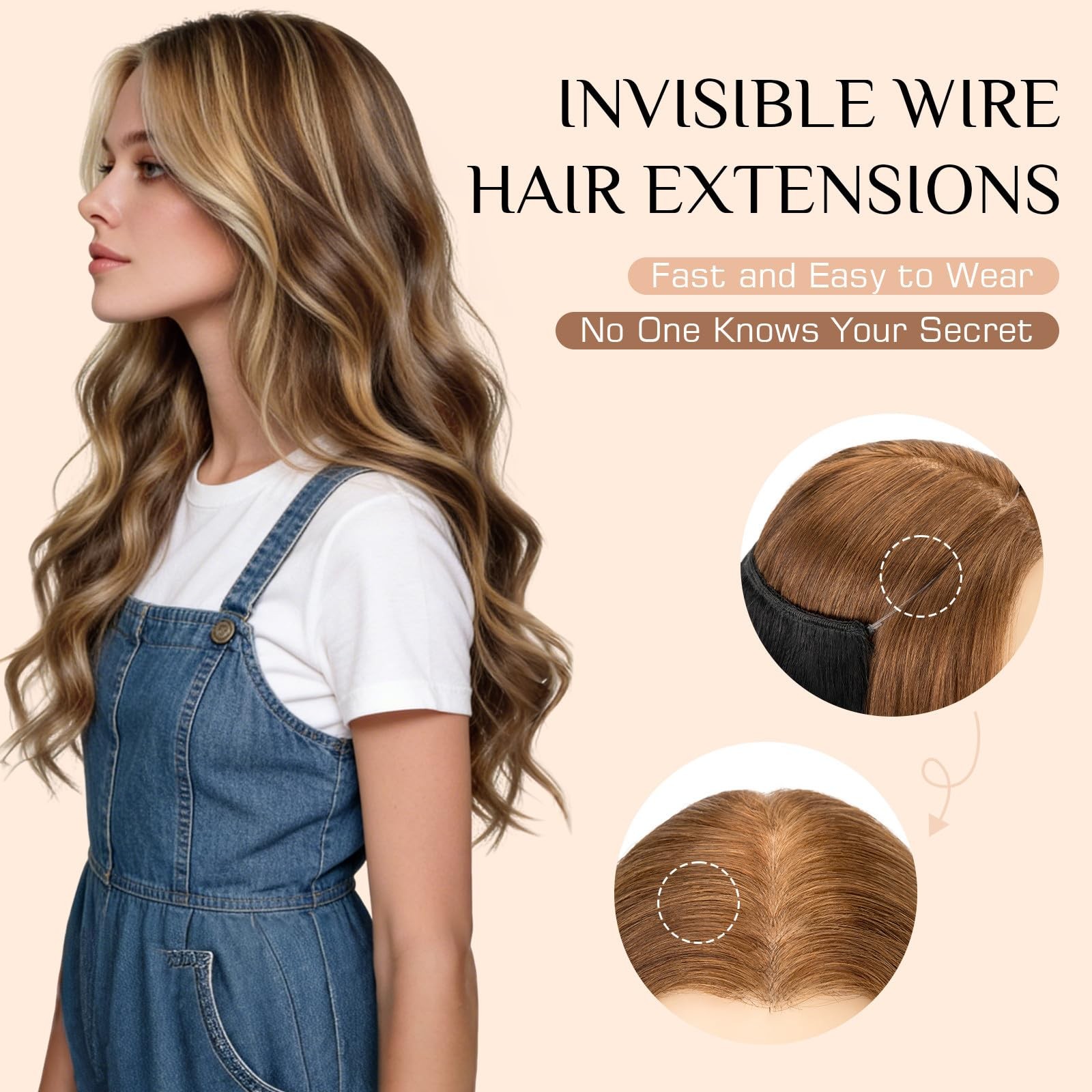 Rich Choices Halo Hair Extensions Real Human Hair Remy Hairs Halo Extension For