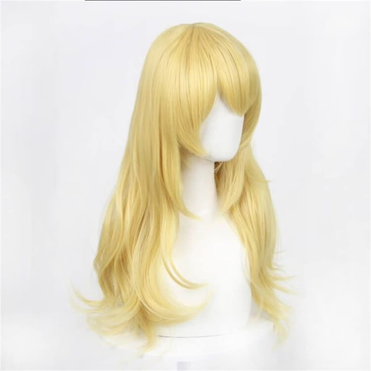 60cm Long Yellow Blonde Loose Wavy Curly Women Girls Halloween Party Cosplay …