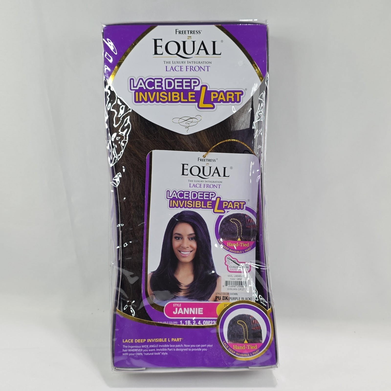 FreeTress Equal Lace Front Deep Invisible L Part Wig Black Purple Jannie